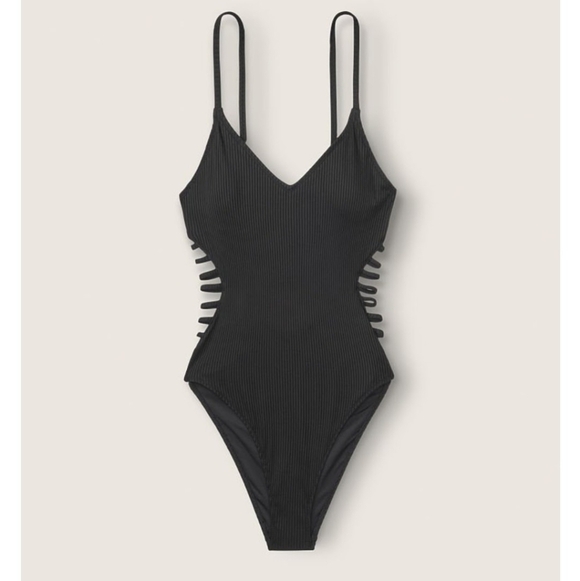 VS PINK STRAPPY SIDE RIBBED ONE PIECE▪︎S - Picture 4 of 11